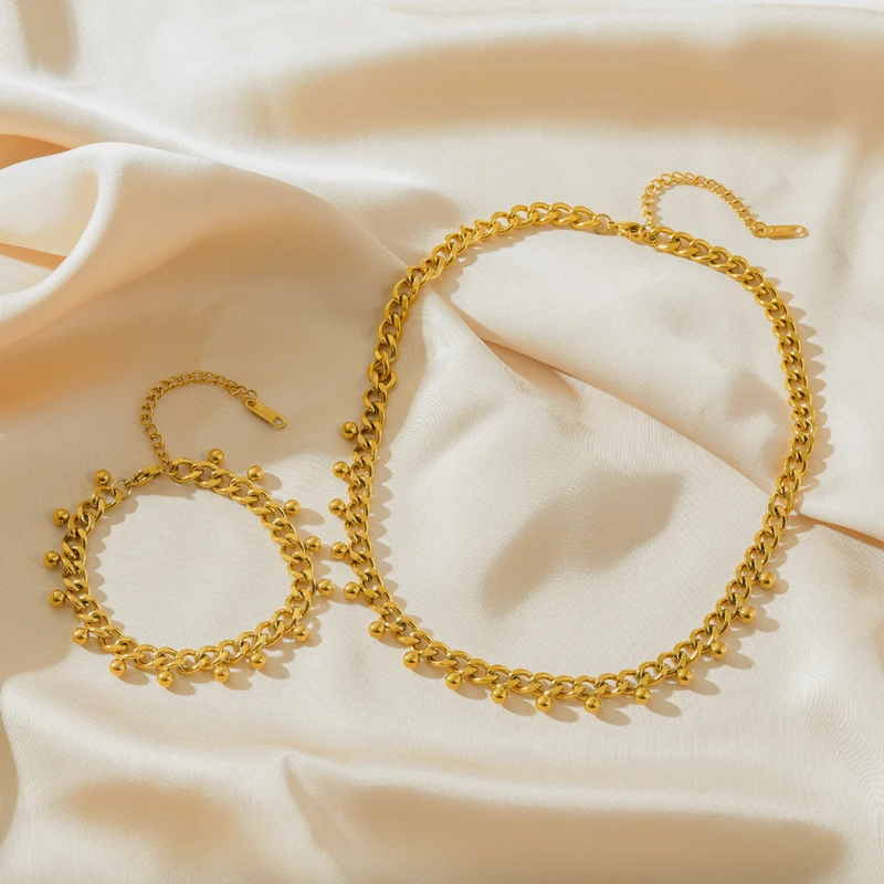 Eilieck Женский Комплект Ювелирных Изделий Золотого Цвета Из Нержавеющей Стали 316l