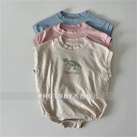 ins baby summer dress new jumpsuit men and women baby soft and comfortable cute dinosaur rompers