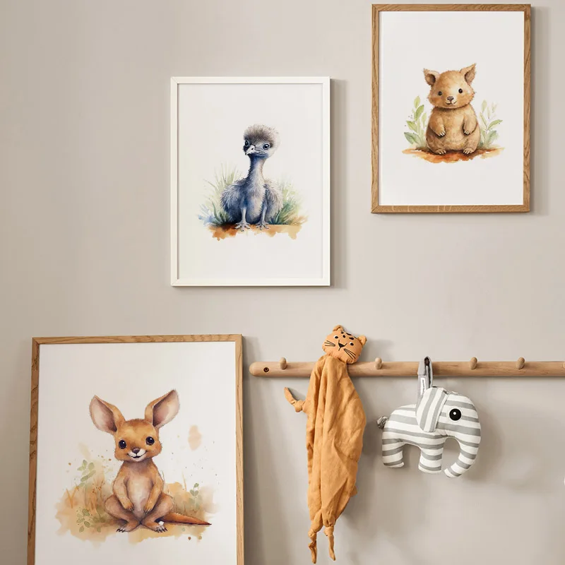 Милый Австралийский постеры с животными принтом Kangaroo Koala холст картина для