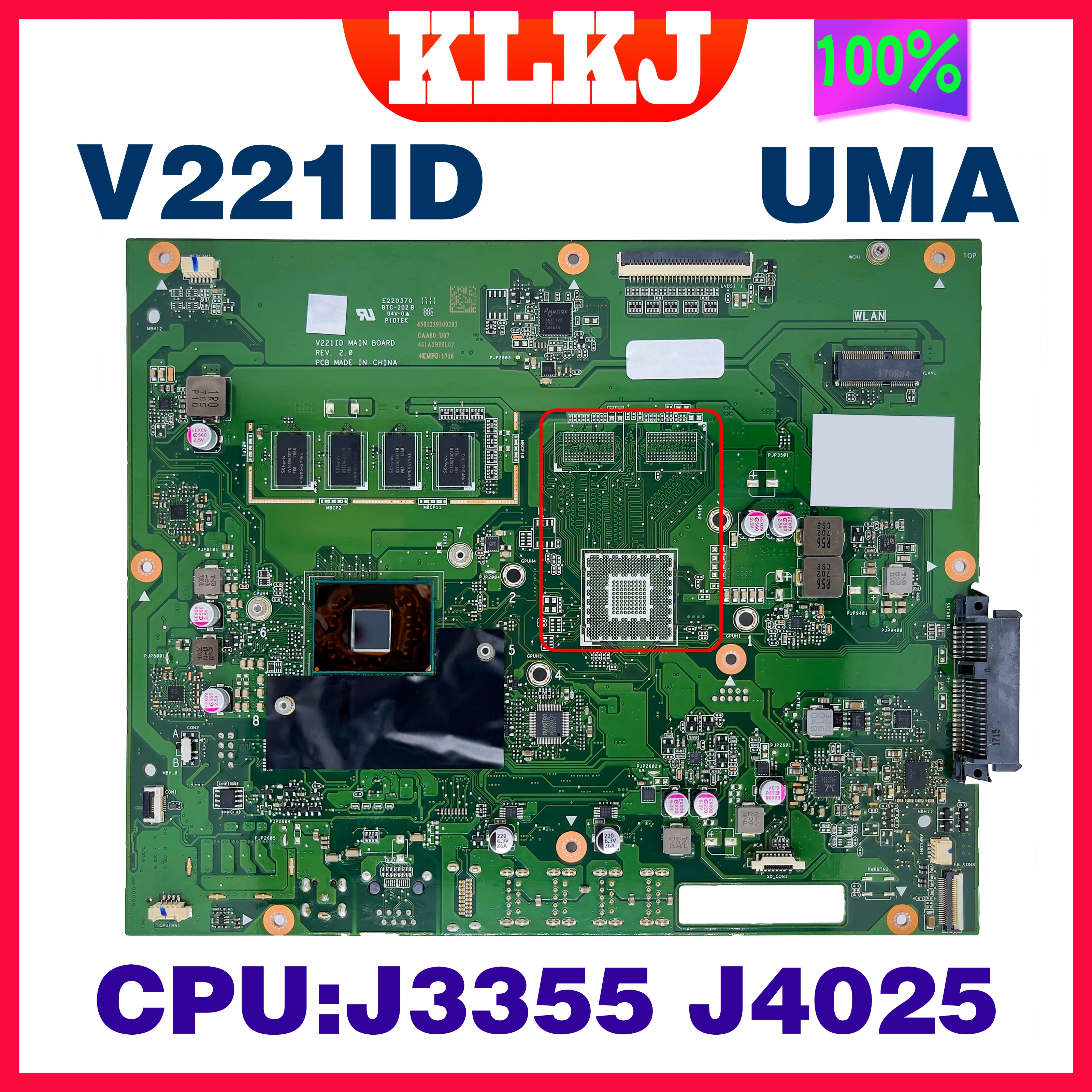 Материнская плата V221IC V221ID Материнская плата ASUS Vivo AiO V221ID V221 V221ICUK для ноутбука с J3355 J4025 6006U 7100U 930MX work 100%