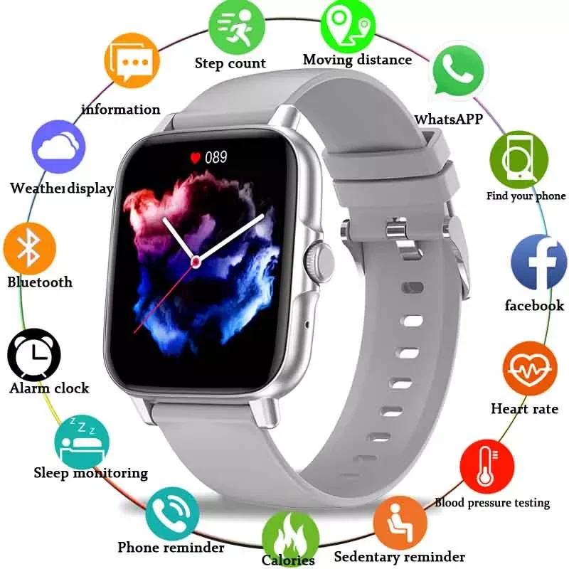 

1.69inch Color New NFC Women Smart watch Men Screen Full touch Fitness Tracker Bluetooth Call Smart Clock Ladies For Android IOS