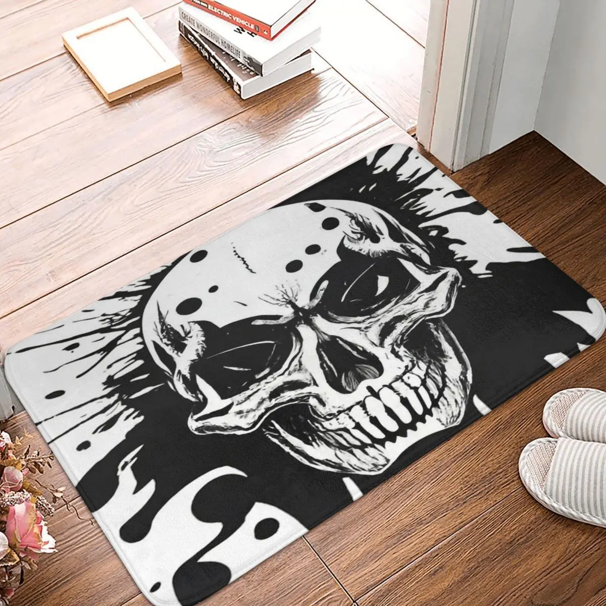 

Пейнтбольный коврик с черепом 60x40 см, Полиэстеровые напольные коврики, милый стиль, практичный, для улицы