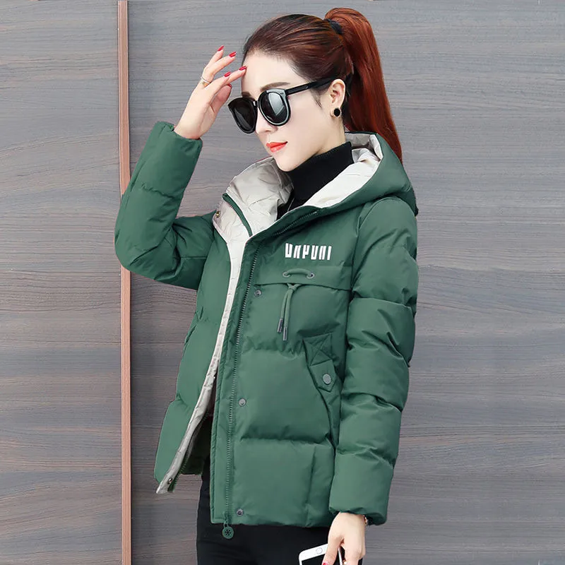 Fashion Winter Clothes Female Jacket Short Coat Hooded Slim Thick Down Cotton Padded Parka Jacket Women Parkas Warm Outerwear