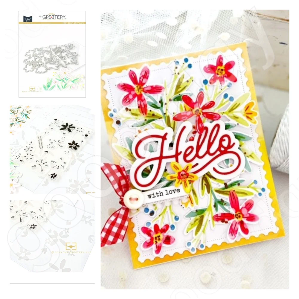 

2022 Spring Newest Daisy Days Flowers Metal Cutting Dies Stamps DIY Scrapbooking Diary Greeting Card Handmade Embossing Stencils