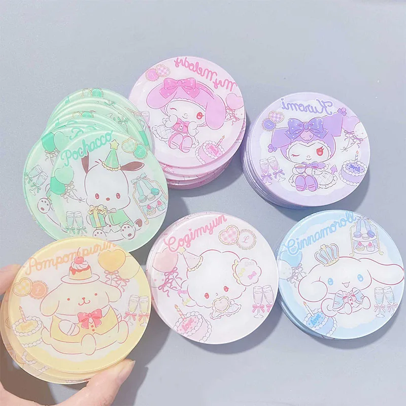 Подставки Kawaii Sanrio Kuromi Cinnamoroll My Melody теплоизоляция диаметр 8 см акриловые круглые Ins