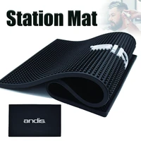 barber pvc station mat cushion non slip black pad hairdress organizer for clippers scissors trimmers brushes storage tool