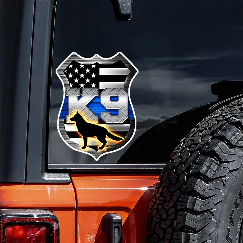 Фото GS28 #5x3,7 дюймов тонкая синяя линия немецкой овчарки K9 Защитная Наклейка Автомобильные наклейки, устойчивые к атмосферным воздействиям виниловые наклейки для окон, №3