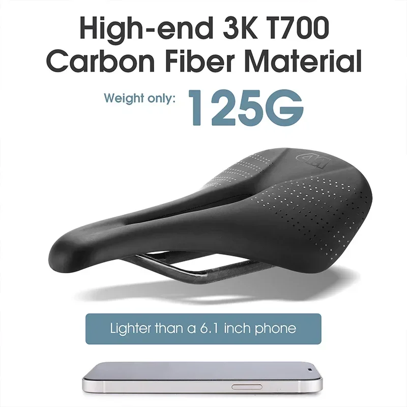 WEST BIKING Сверхлегкое T700 карбоновое скоростное седло для шоссейного велосипеда