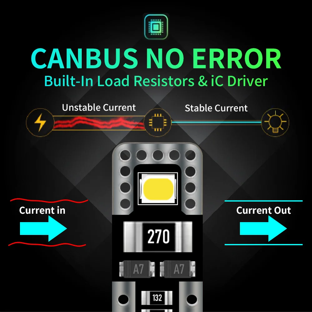 2/6/10 шт. лампы для салона автомобиля W5W T10