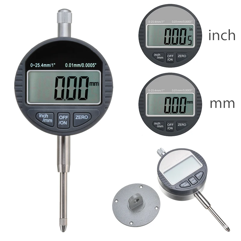 

0.01mm/0.005" Digital Dial Gauge Measuring Device Measuring Range 0-25.4mm/1" Analysis Gauging Tools