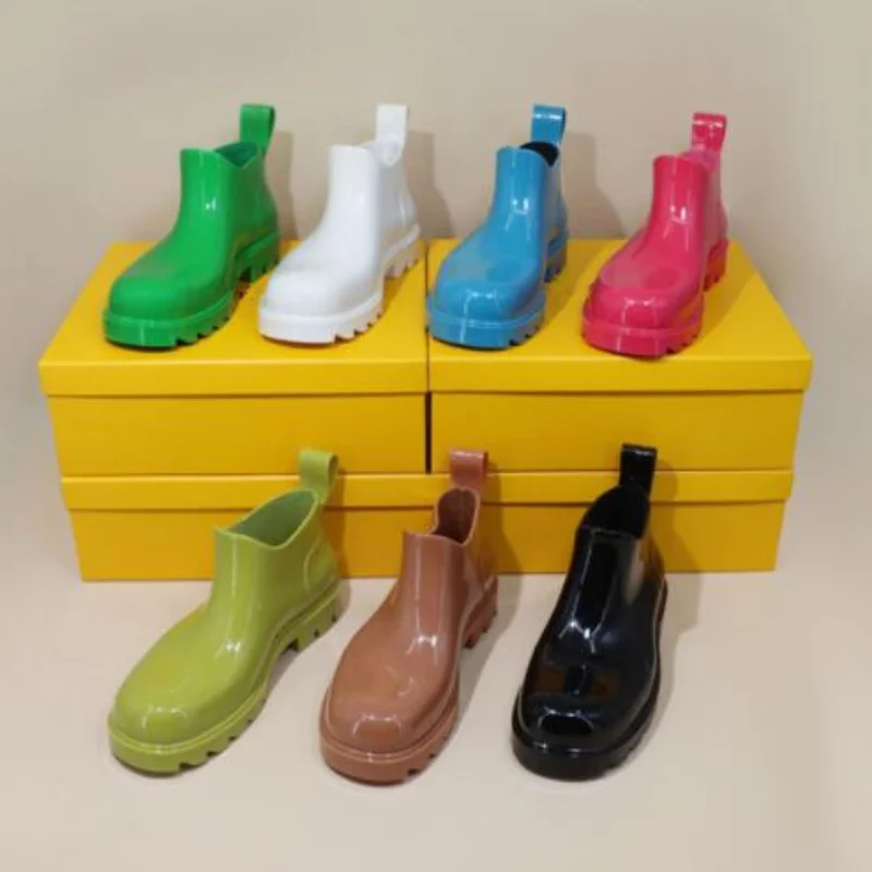 Женские водонепроницаемые резиновые сапоги на толстой подошве | AliExpress