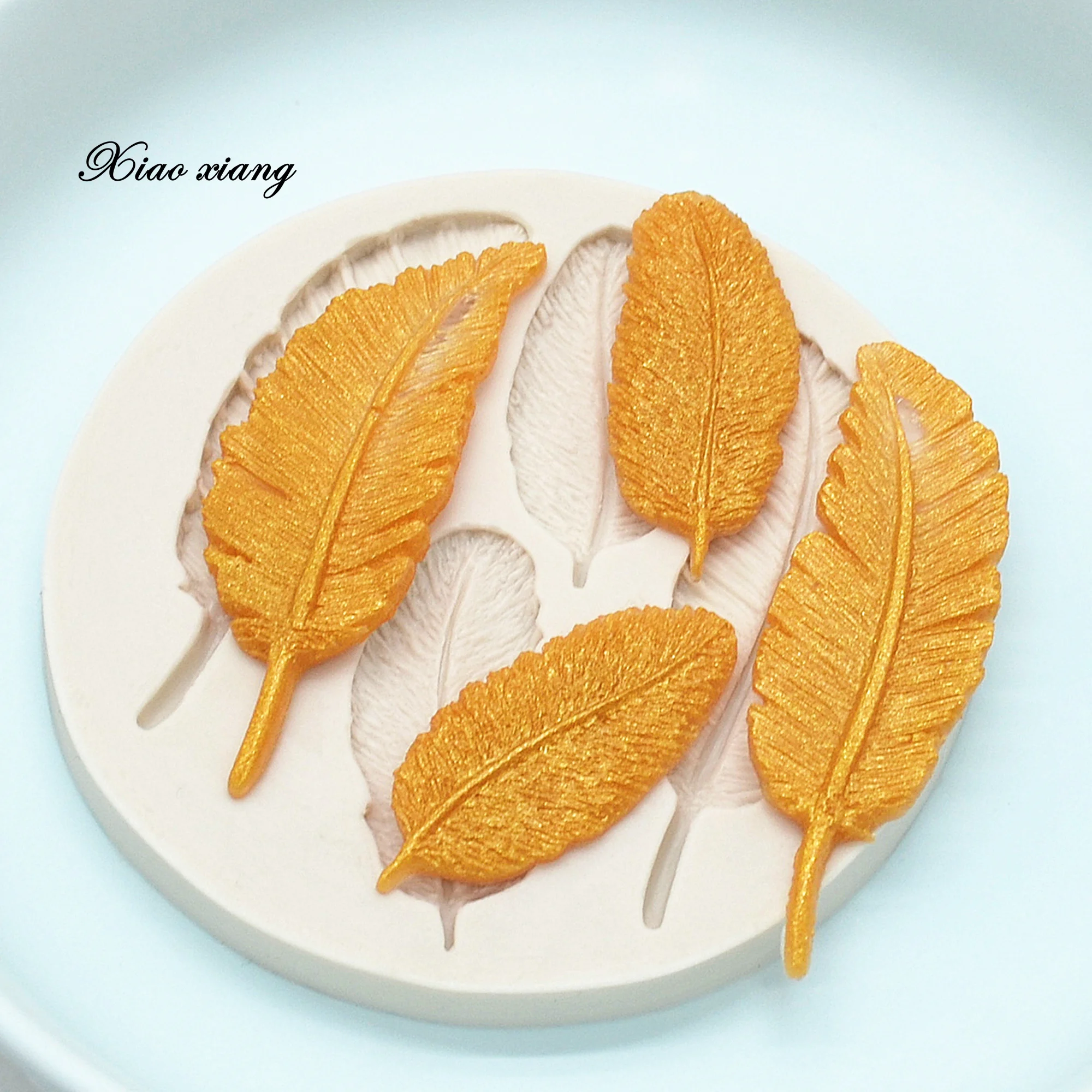 

Feather Silicone Mold Dessert Cake Lace Decoration DIY Chocolate Candy Pastry Fondant Mold Resin Kitchen Baking Tools M068