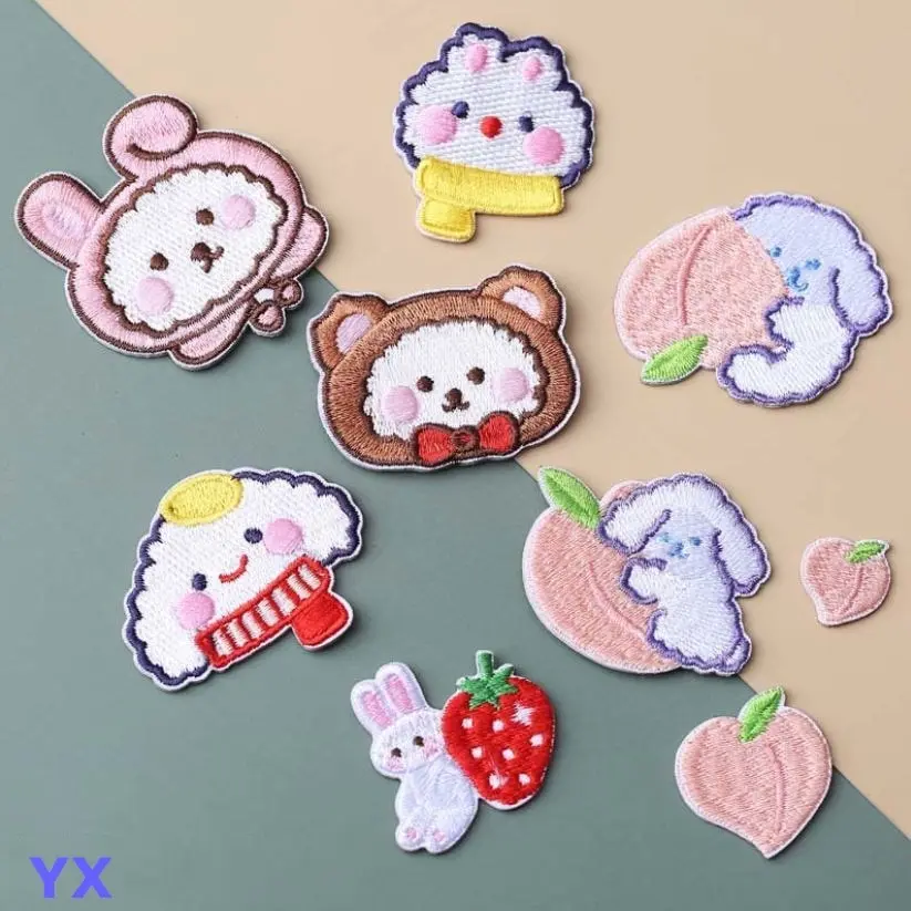 

10 Pcs/Lot Iron Stick Sew On Embroidery Patches Popular Clothing Hat Bag Shoe Repair Material Phone Gift Box Decor DIY Accessory