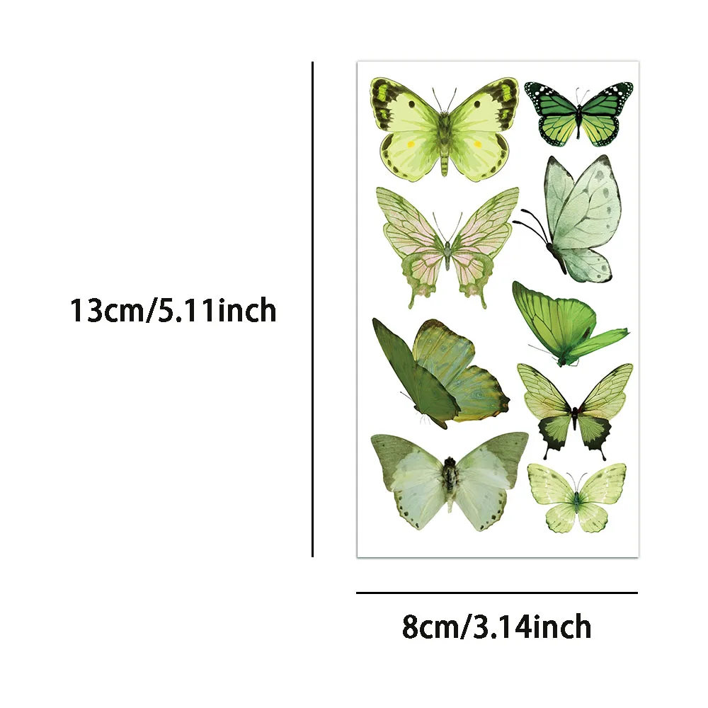 10 шт. наклейки-бабочки для татуировок