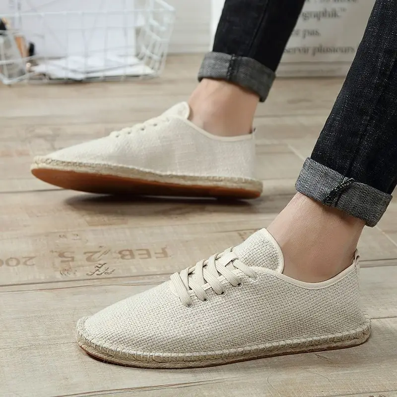 

Espadrilles Men White Shoes Men Casual Breathable Canvas Shoes Men 2022 Fashion Shoes Zapatillas Hombre Tenis Masculino Adulto