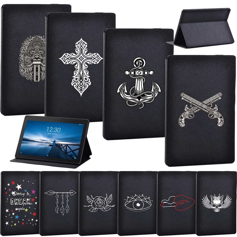 

For Lenovo Tab E10 10.1" Folding Stand Cover for Tab M10 10.1 Inch/Smart Tab M10 FHD Plus 10.3" TB-X606F Tablet Case
