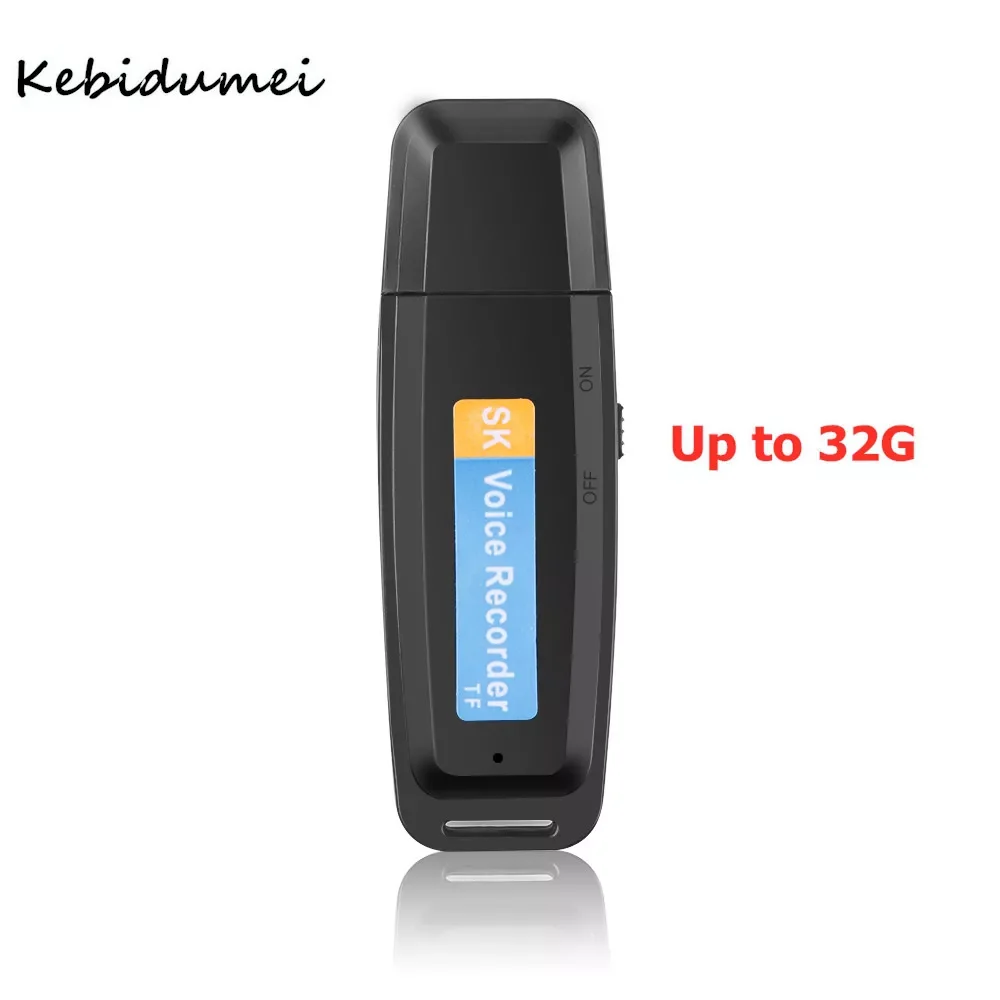 

Kebidumei 32G Mini Dictaphone USB Voice Recorder Pen U-Disk Professional Flash Drive Digital Audio Recorder Micro SD TF Card