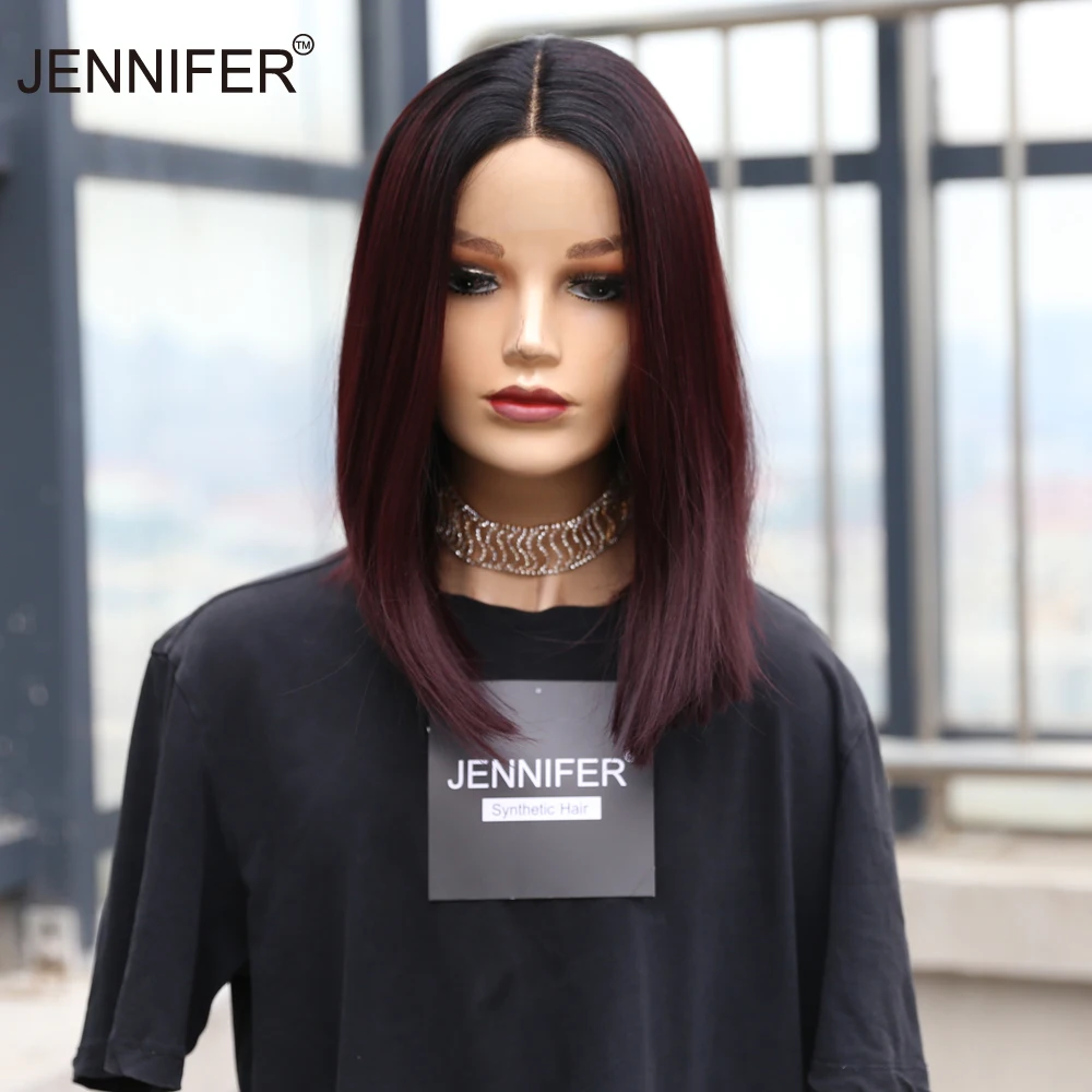 

Synthetic wig Short Straight Purple Blue 613 Middle Part Middle Part Lace Hair Wig Full Head wigs for Women Heat Resistant Fiber
