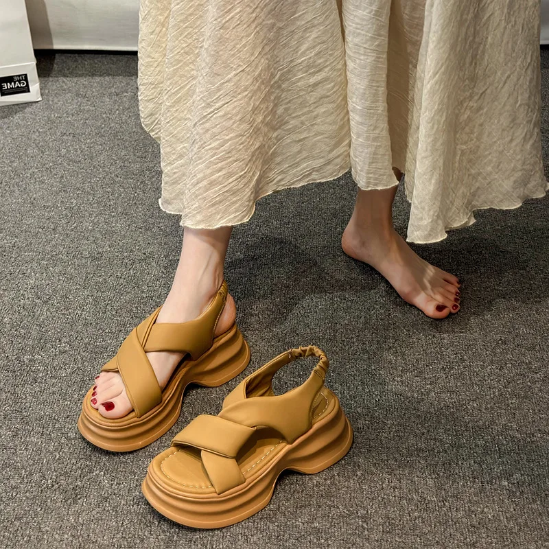 Сандалии женские в римском стиле универсальные туфли на ремешках для маффинов