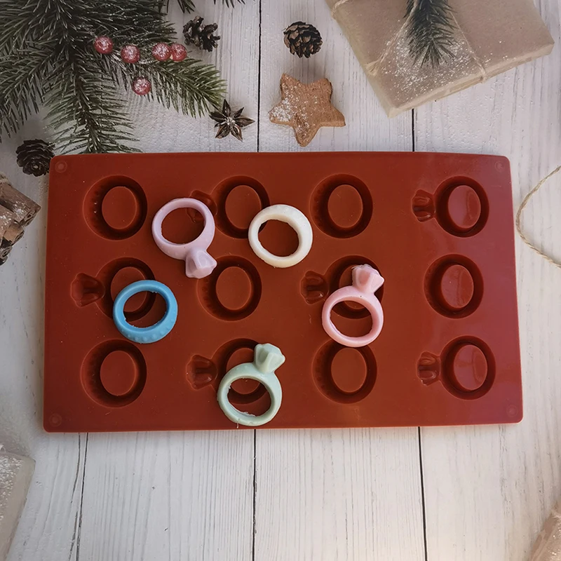 

12-полостные силиконовые формы для торта с алмазным кольцом, антипригарная форма, «сделай сам», выпечка, конфетная форма, инструменты для вып...