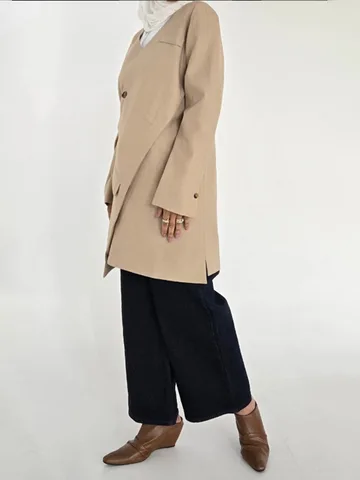 DNBS 2023, женский авангардный пиджак большого размера, повседневная куртка с асимметричным подолом и диагональной планкой, легкая весна-лето