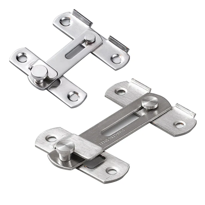 

Stainless Steel Hasp Padlock Clasp Cabinet Door Bolt Silent Gate Buckle Window Catch Lock Furniture Home Hotel Security
