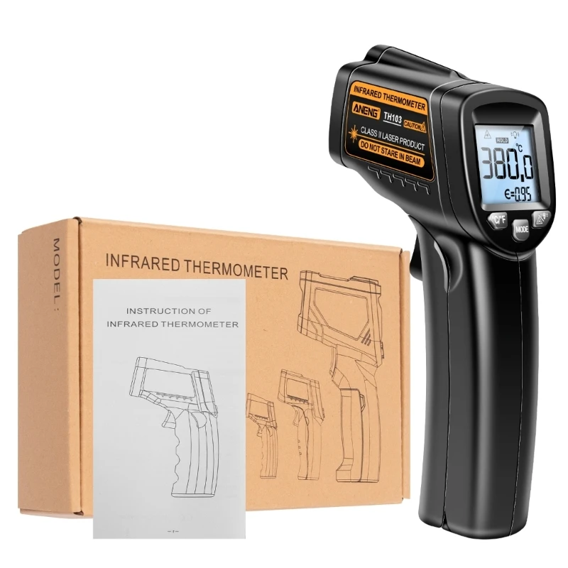 

N0HB IR-Laser Temp -20℃-380℃ Non Contact Thermometer Pyrometer Temperature Meter Guns