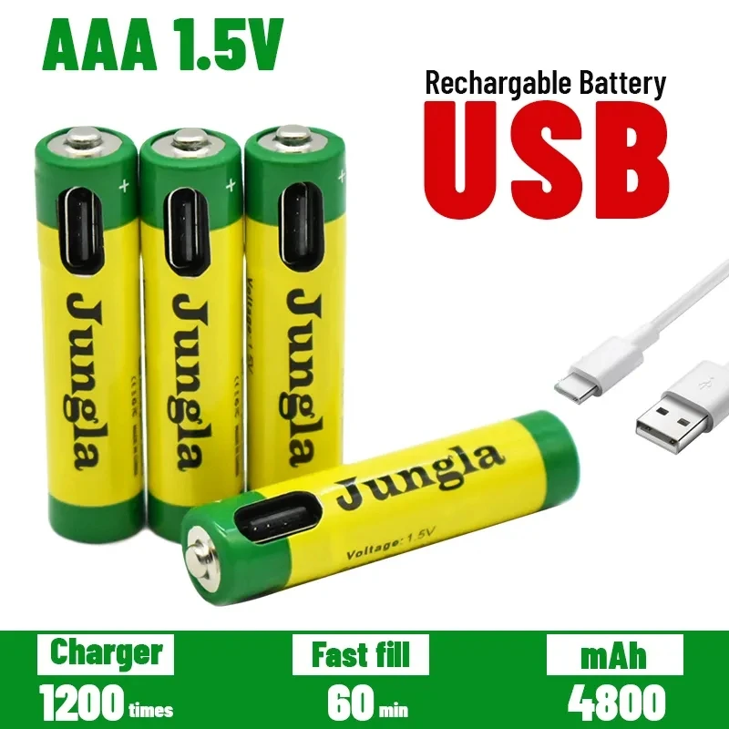 

Free Shipping Rechargeable Battery Original2023NEW Hot Sales 1.5VAAA Capacity 4800mah Lithium-ion+USB Suitable ForMicrophone MP3