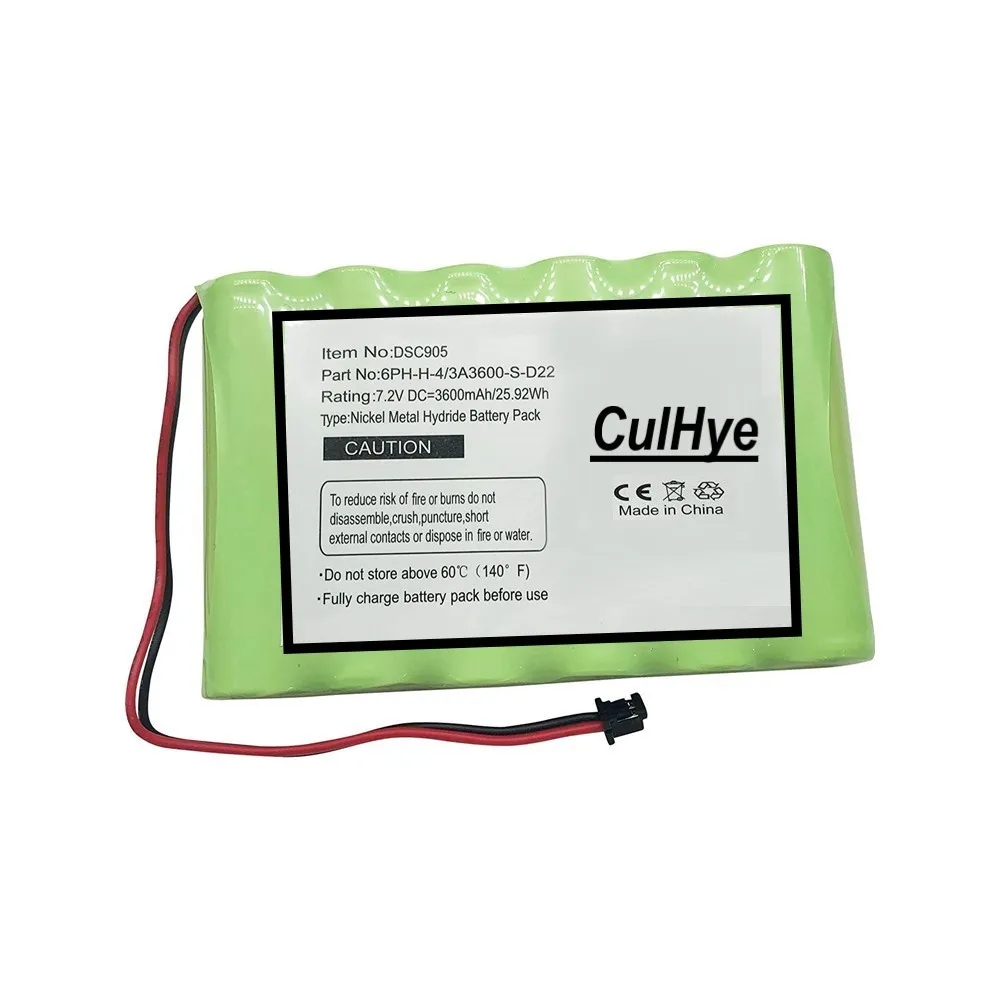 7.2V NIMH 3600mAh Replacement Battery for Alarm System DSC Impassa 9057 Wireless Control Panel, 6PH-H-4/3A3600-S-D22, 3600mAh