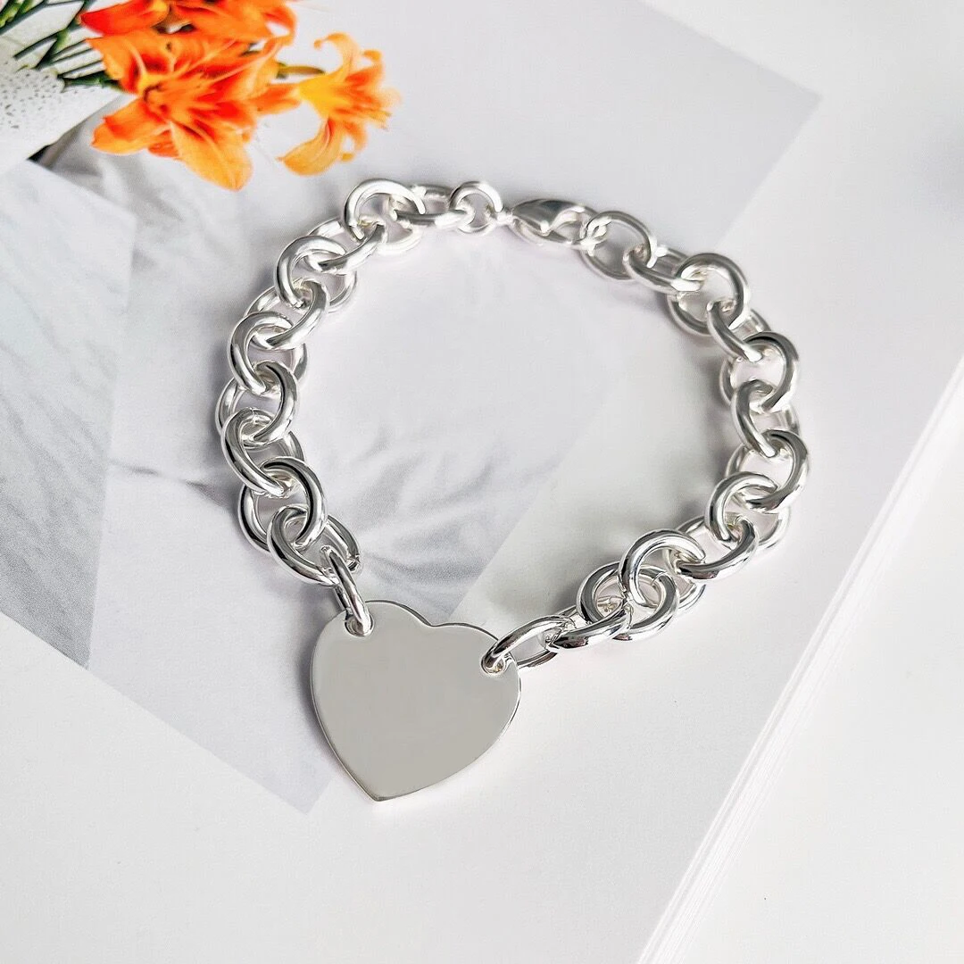 

Женские браслеты в форме сердца из серебра S925 пробы, модные классические высококачественные украшения, праздничные подарки
