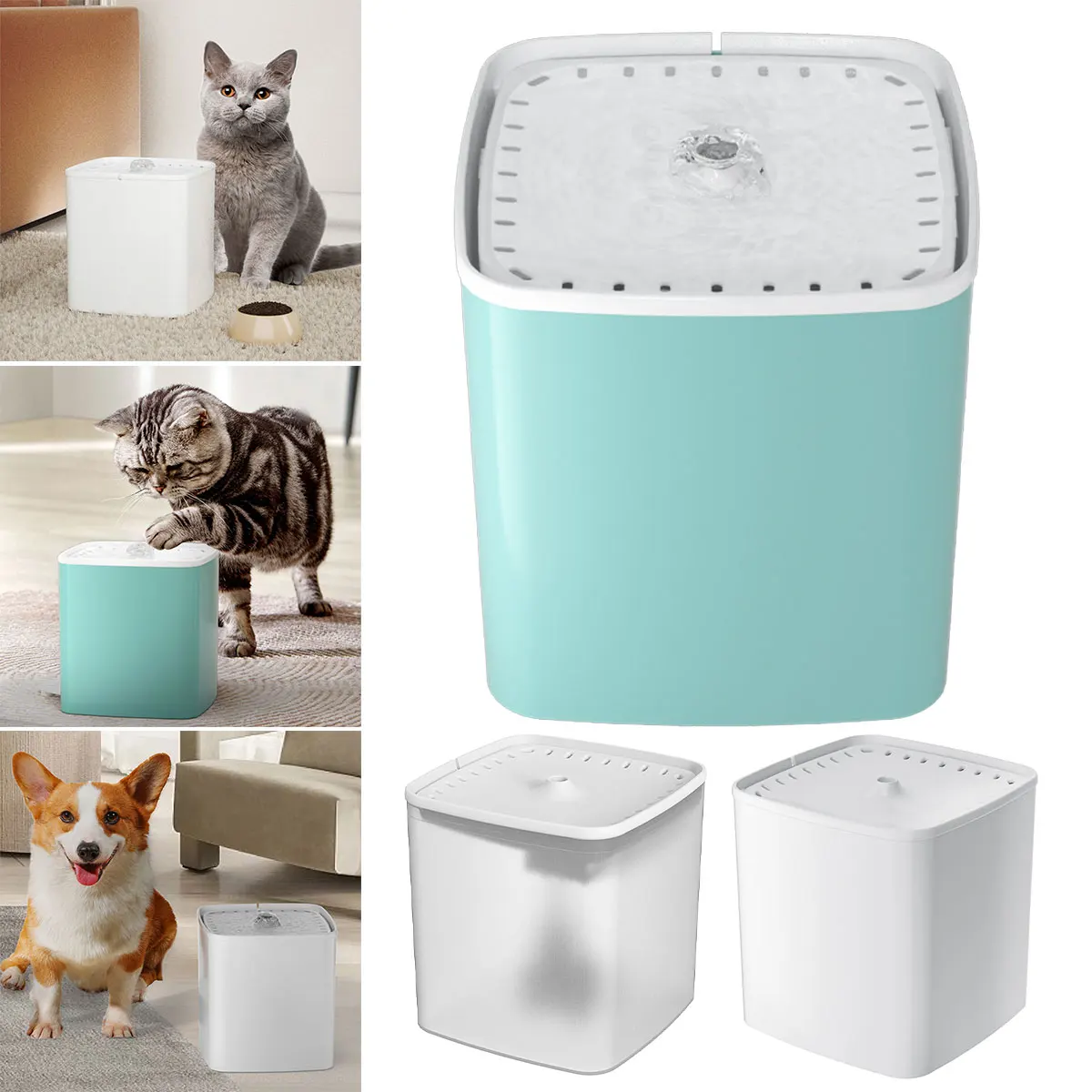 

Автоматический фонтан для домашних животных, умный дозатор воды для кошек и собак, 3 л, бесшумный питьевой фонтан