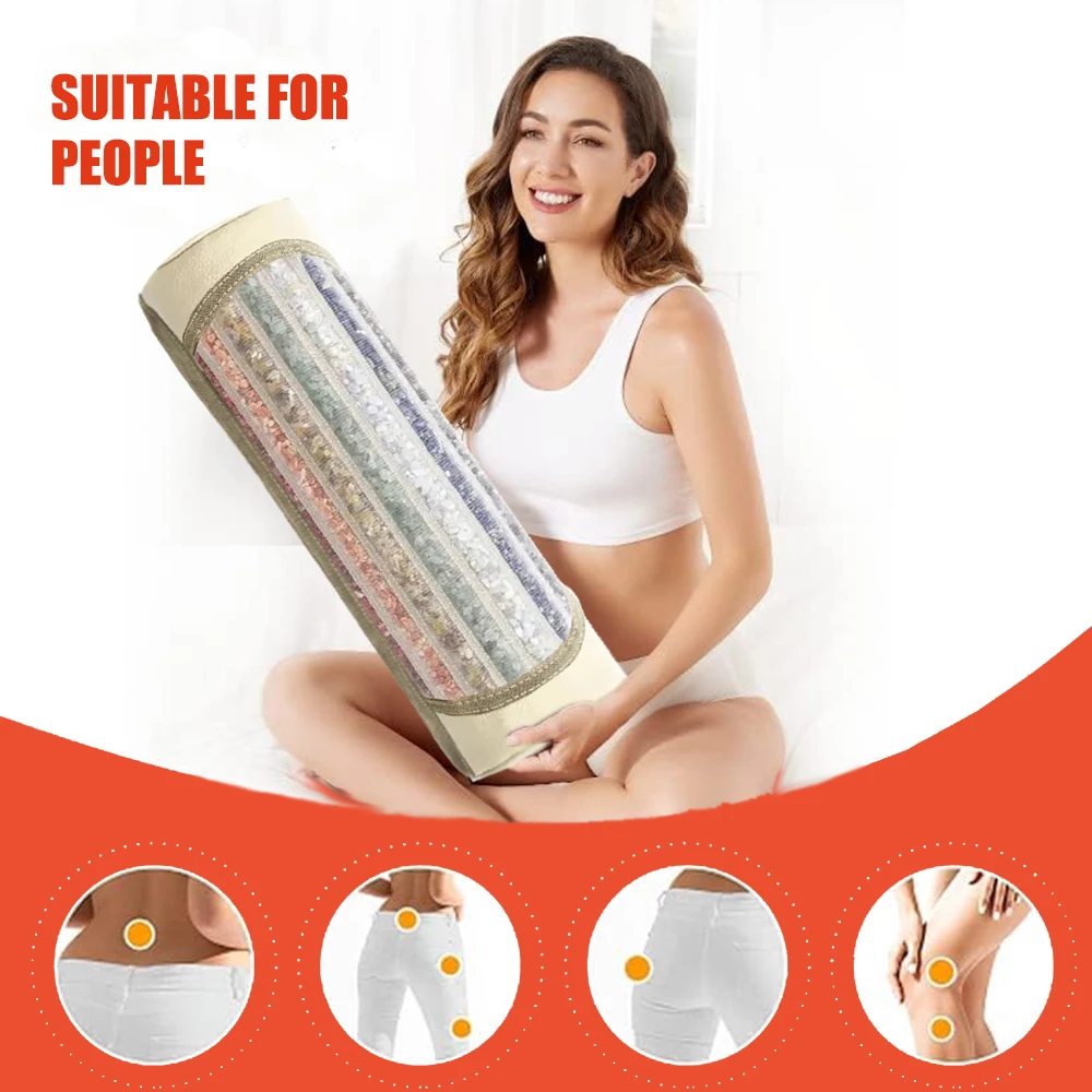 Массажная подушка из хрустального нефрита с 7-цветной радужной чакры и пеной