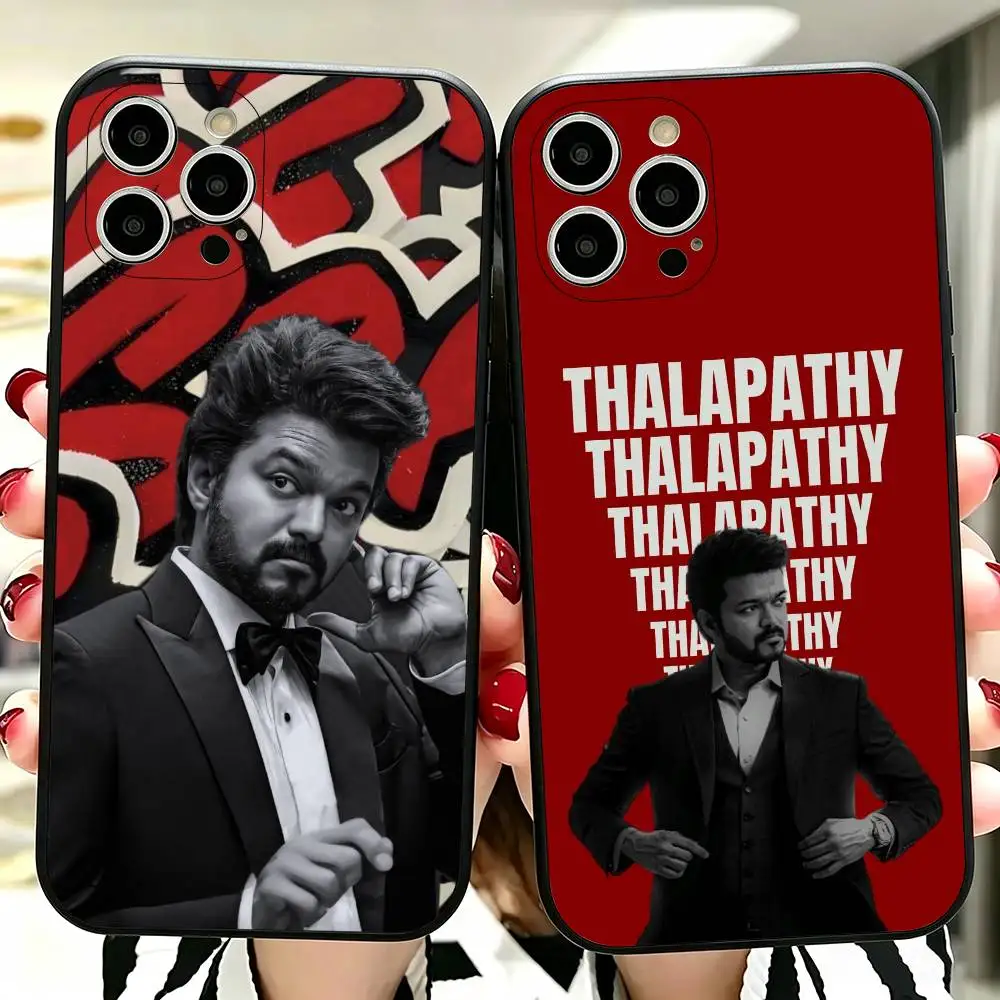 Фото Чехол для телефона Classic Actor Thalapathy Vijay для iPhone 17, 16, 15, 14, 13, 12, 11 Plus, Pro Max, XS, мягкий черный чехол №1