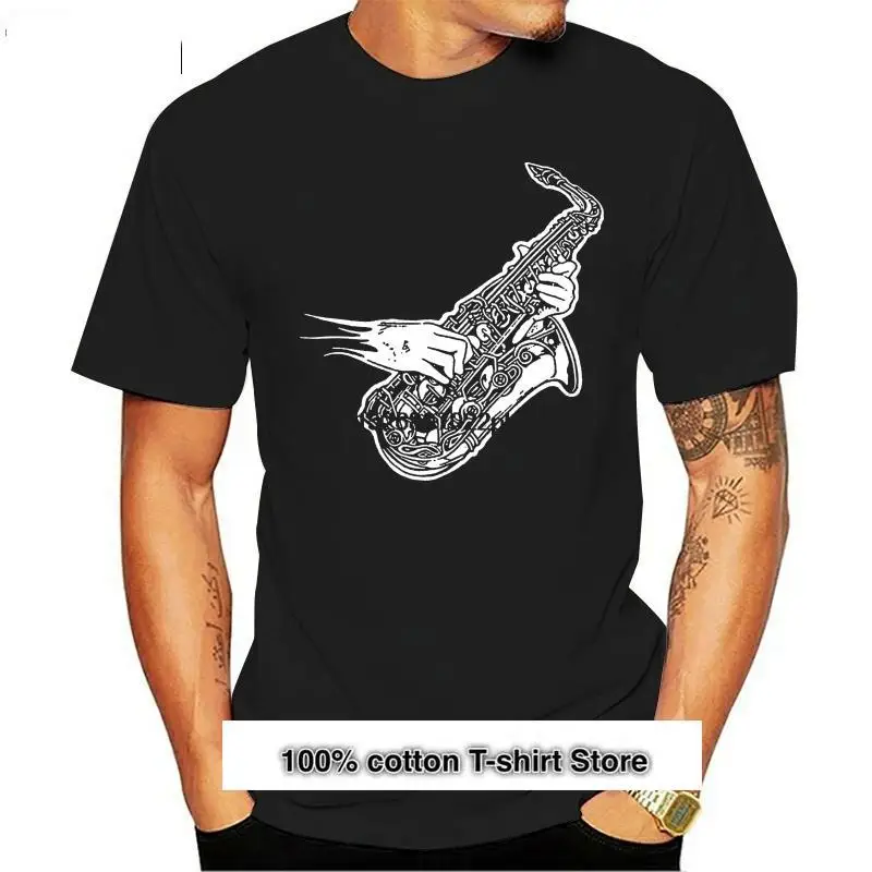 

Camiseta de SAXOFON para hombre, camisa с принтом pantalla, Jazz, музыка Original, accesorio Music