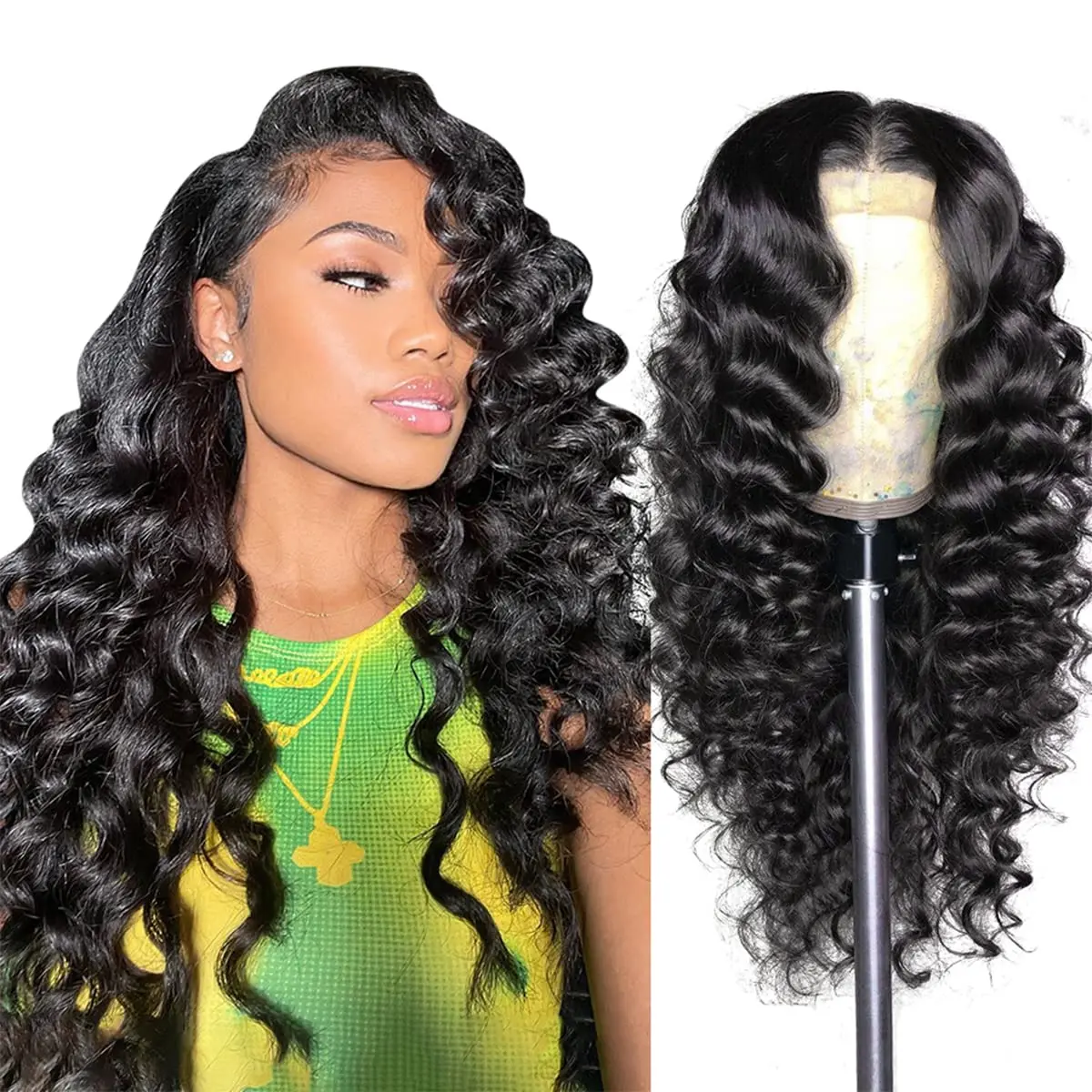 Loose Deep Wave Lace Frontal Wig 13x6 HD Transparent Lace Wigs For Women Pre Plucked Brazilian Hair 4x4 Closure Wig