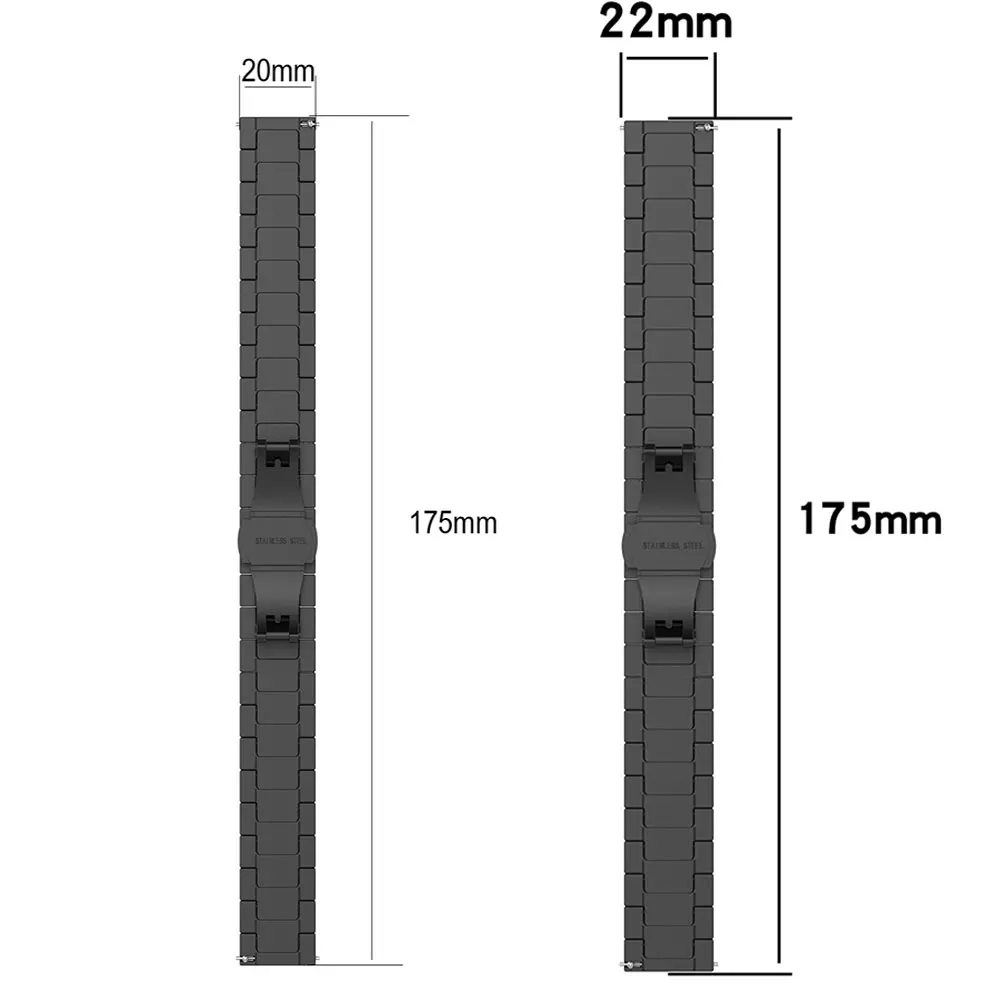 20mm 22mm Stainless Steel Metal Strap For Garmin Vivoactive 3 4 Band Watch For Forerunner 645 645 vivomove HR Bracelet Watchband