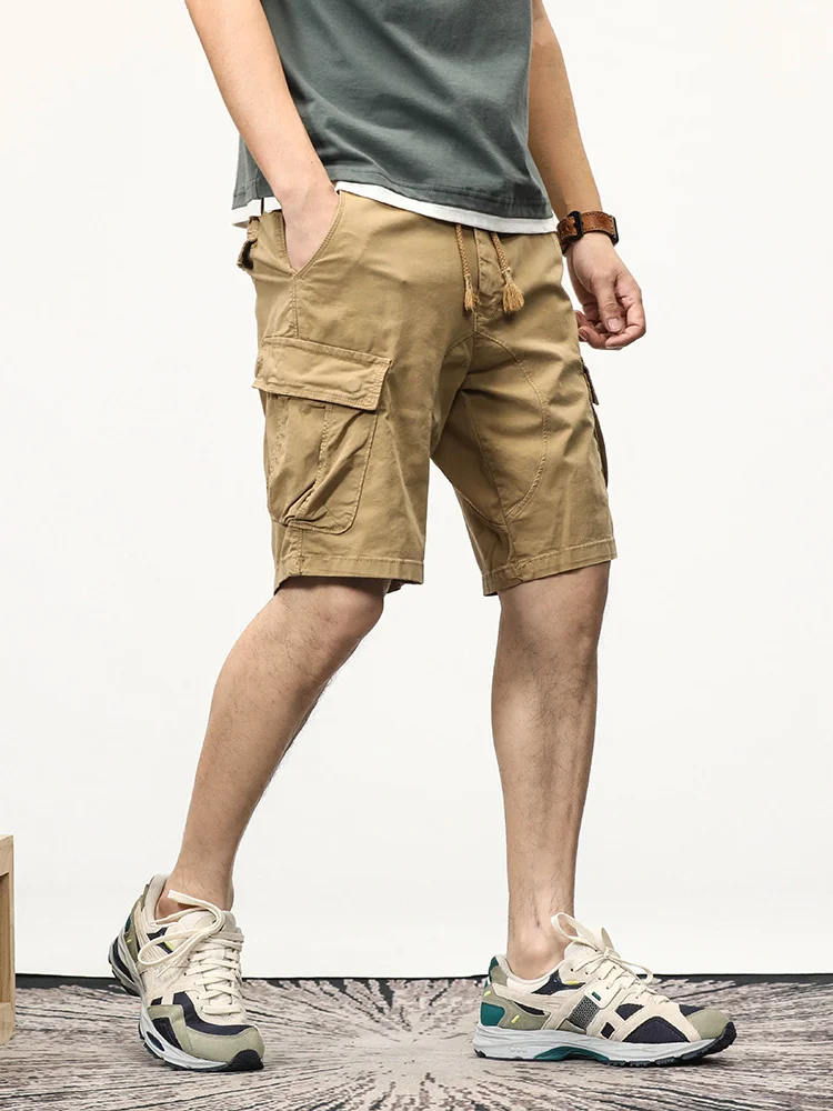 

Summer Cargo 2022 New Multi-Pockets Big Size Cotton Casual Short Men Loose Khaki Military Tactical Shorts
