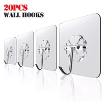 20pcs transparent strong suction wall hooks for home kitchen and bathroom cup sucker hanger key holder storage hanger towel hook