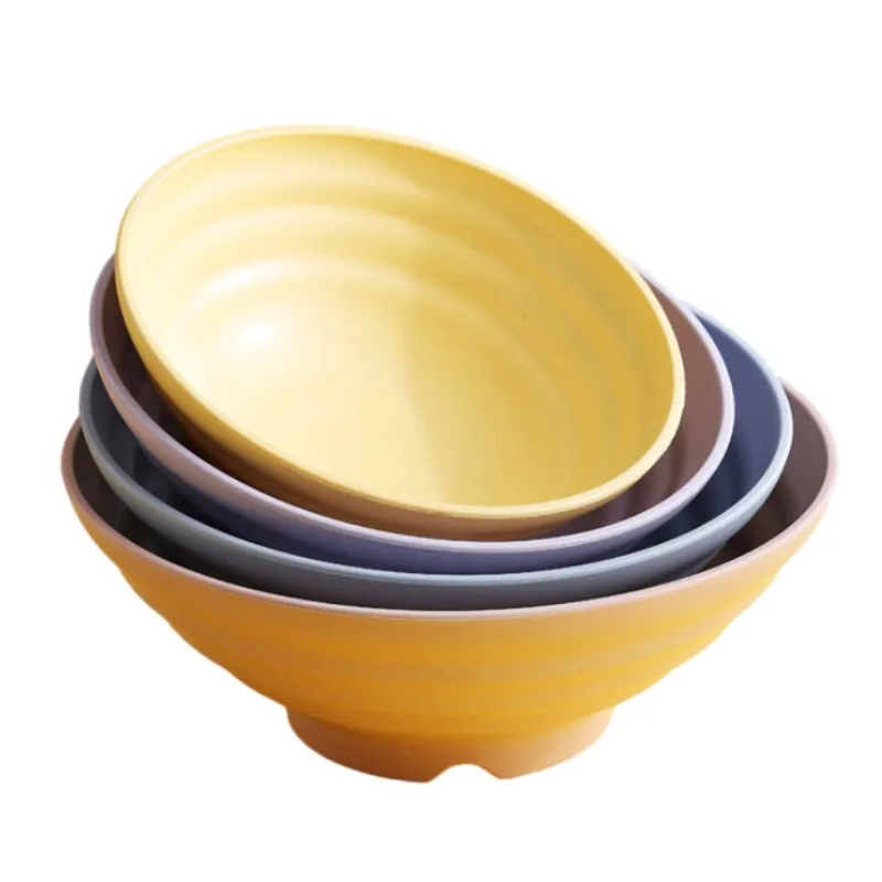 

Inyahome набор из 1/4 небьющаяся пластиковая миска для рамен в Корейском стиле большая миска для супа лапши подходит для посудомоечной машины без BPA семейный набор миски