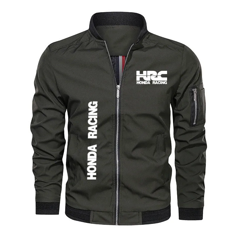 

2022 Spring Autumn New Bomber Jacket HRC car logo print Mens Military Bomber Jackets Men Casual Oversized Zipper Jacket