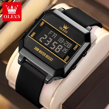OLEVS Brand Electronics Watches for Men Silicone Strap Waterproof Digital Watch Luminous Chronograph Alarm Men's Sports Watch 1