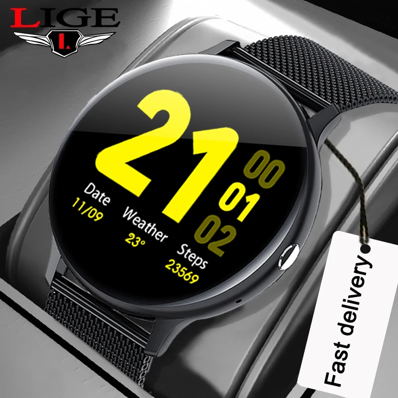 

LIGE 2022 Bluetooth Answer Call Smart Watch Men Full Touch Dial Call Fitness Tracker IP67 Waterproof 4G ROM Men Smartwatch Women