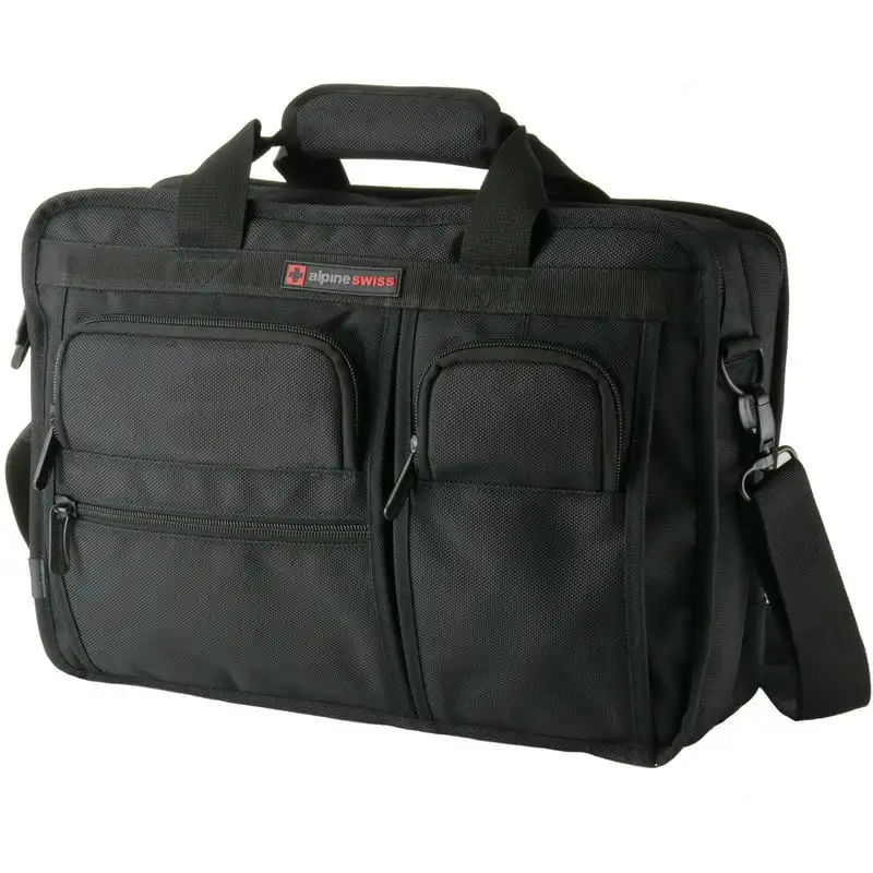 

Handsome, Durable Conrad 15.6" Laptop Briefcase with Tablet Sleeve in Black, One Size - Perfect for Everyday Use!