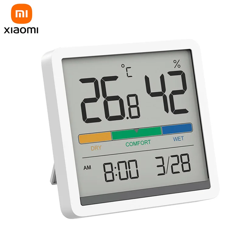 Xiaomi LED duży wyświetlacz cyfrowy termometr higrometr czujnik wilgotności temperatury zegar dom kryty pokój dziecka C °/F ° Monitor