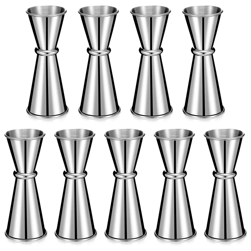 

9 Pieces Jigger For Bartending Cocktail Jigger 2 Oz 1 Oz, 304 Stainless Steel Shot Glass Measuring Cup Shot Measure Cup