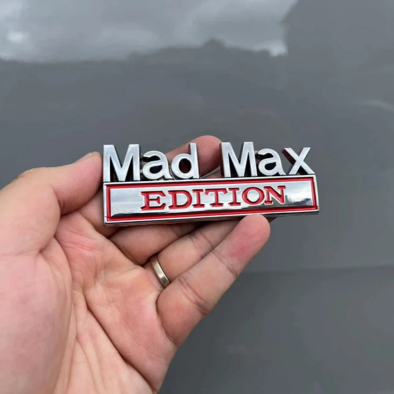 

Металлическая хромированная наклейка на автомобиль 3D Mad Max Edition из цинкового сплава, декоративный значок, забавная наклейка, аксессуар для автостайлинга