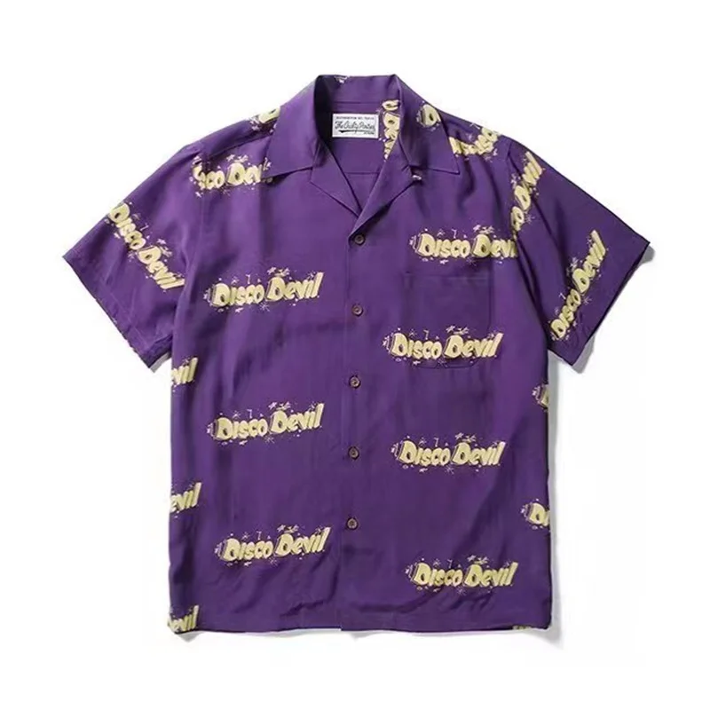 Рубашка с коротким рукавом для мужчин и женщин Винтажная Футболка пурпурного