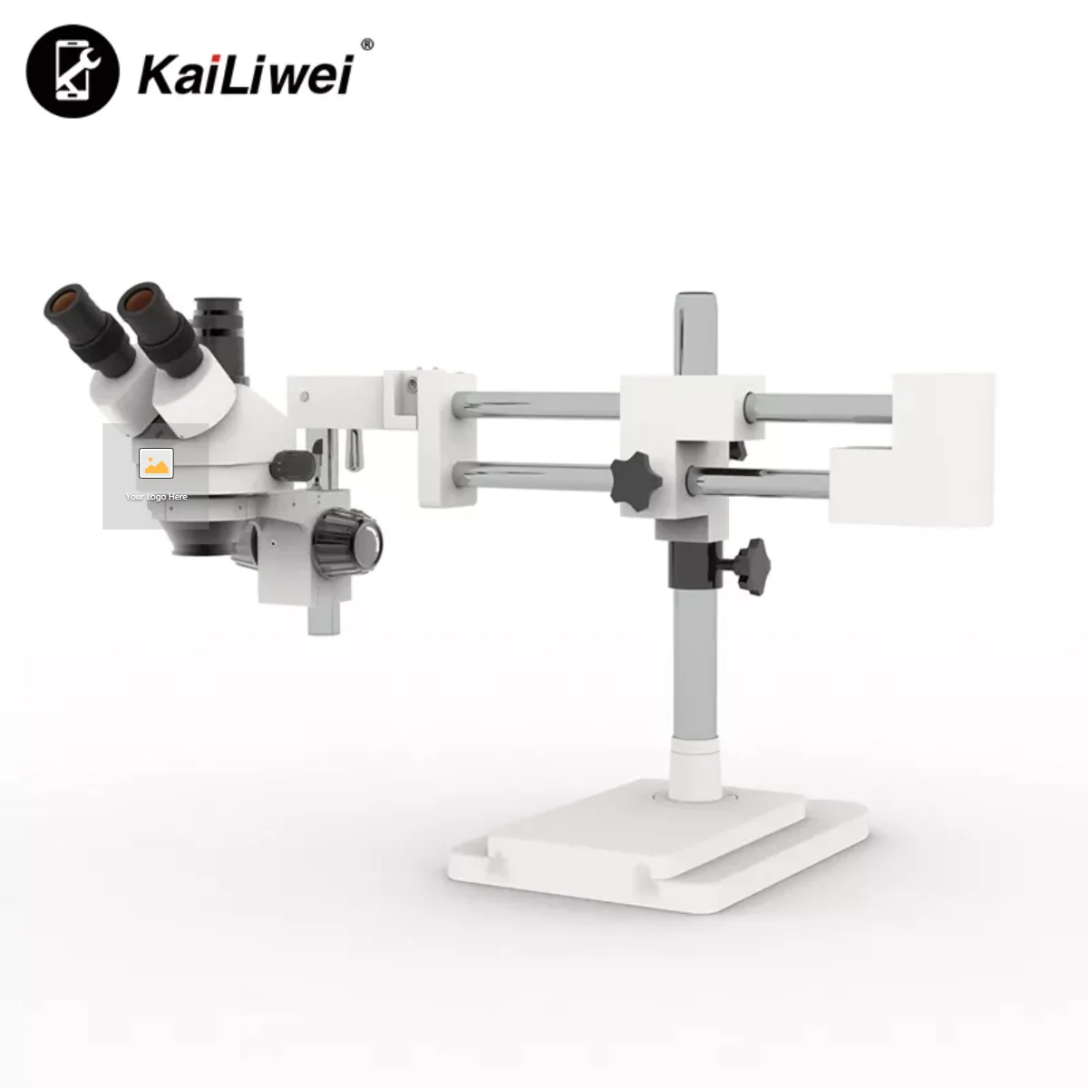

kailiwei 3.5X-180X Optical Dual Arm Trinocular Zoom Stereo Microscope with LED light For Mobile Repair