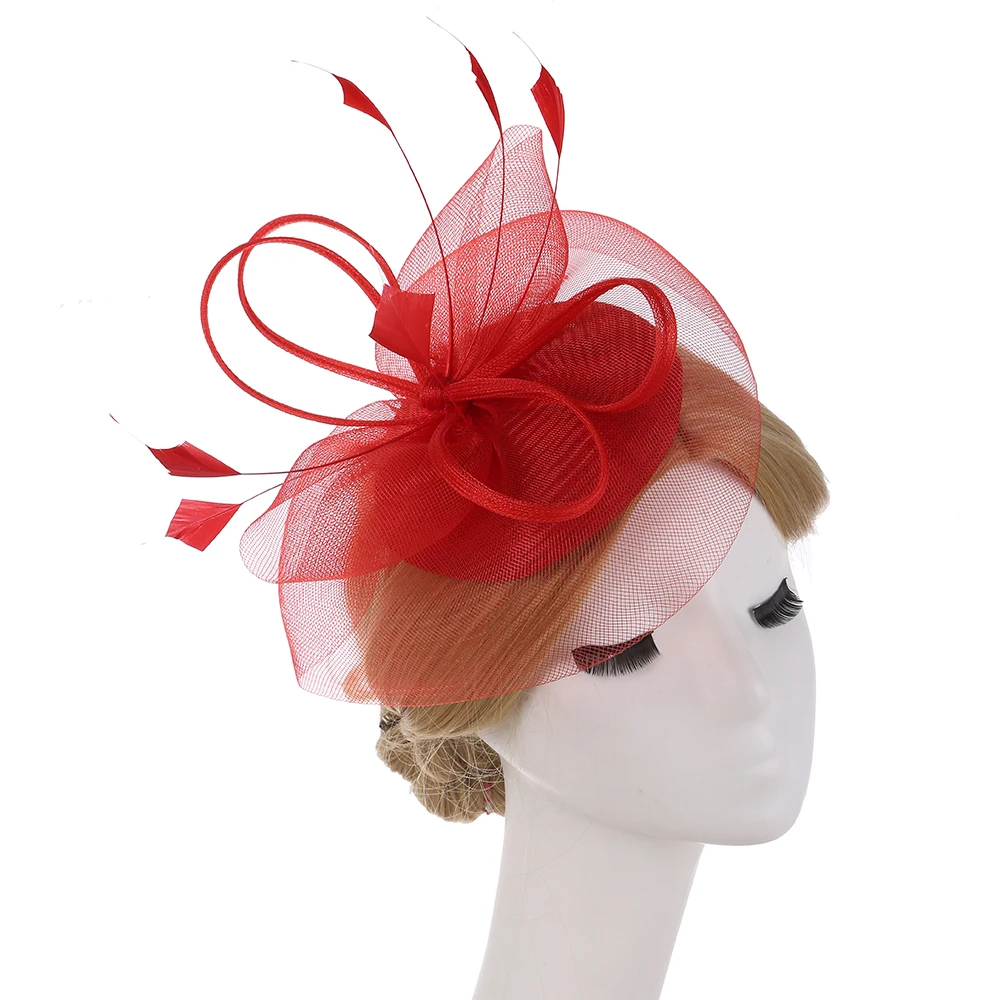 Вуалетка шляпа для женщин ободок волос Свадебный коктейльный сетчатый цветочный