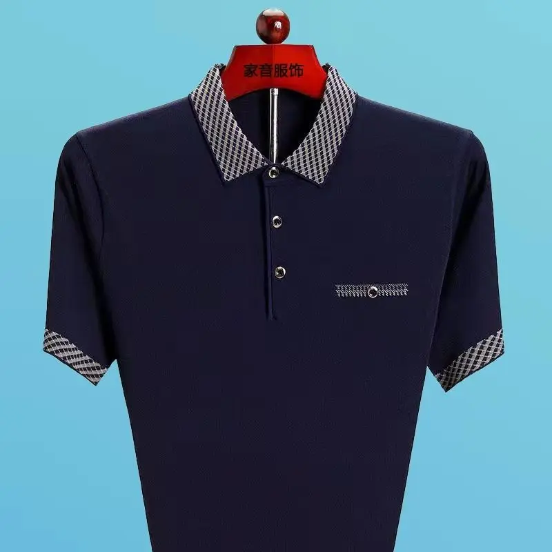 

2023 Summer New Business Casual Classic Fashion Trend Men's Lothing Oversized Comfortable All-match Spliced Pocket Polo Shirt